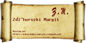 Záhorszki Margit névjegykártya
