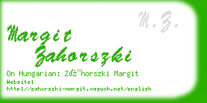 margit zahorszki business card